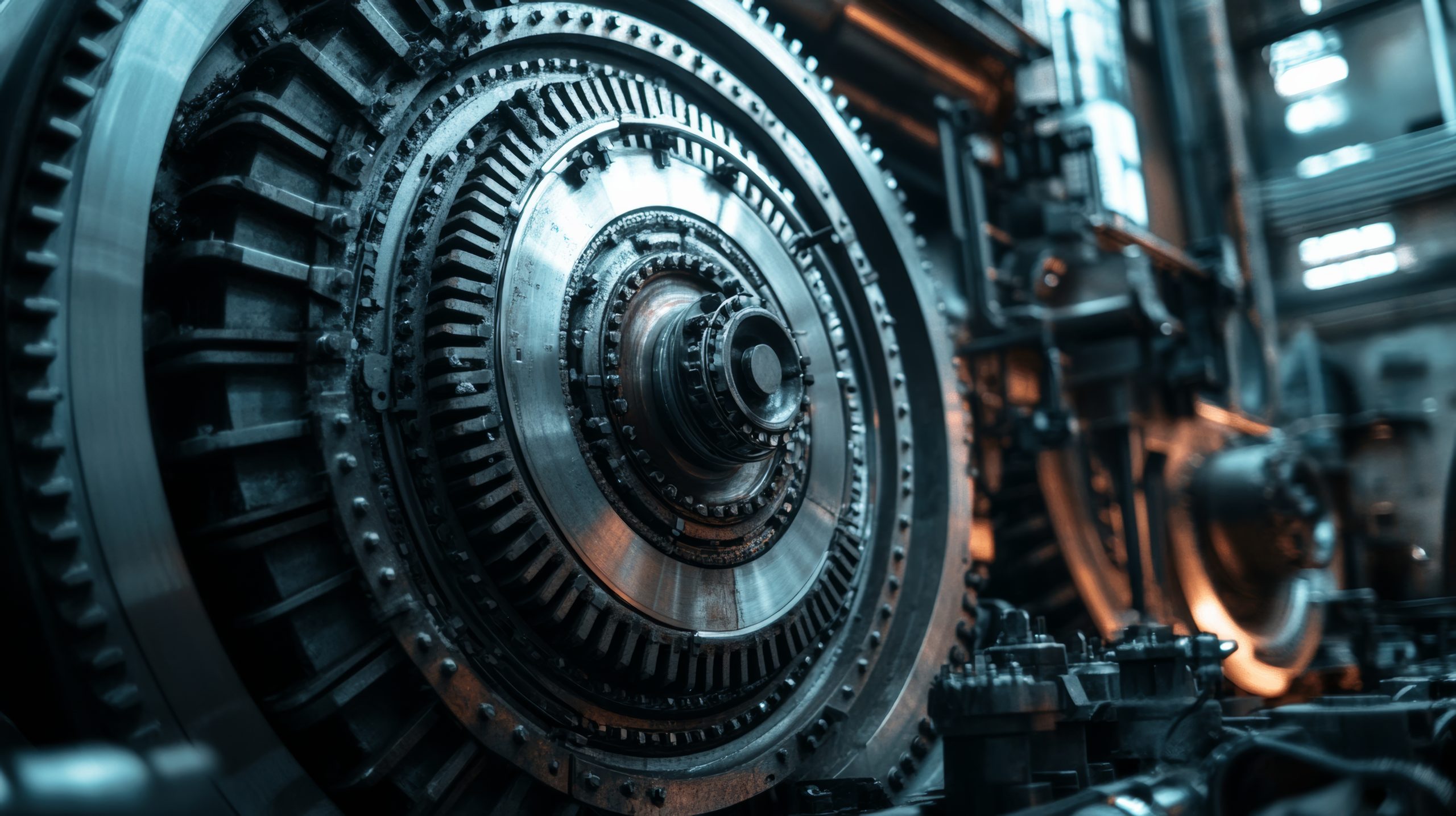 Heavy-duty industrial machinery being maintained by skilled workers, emphasizing safety and operational protocols,