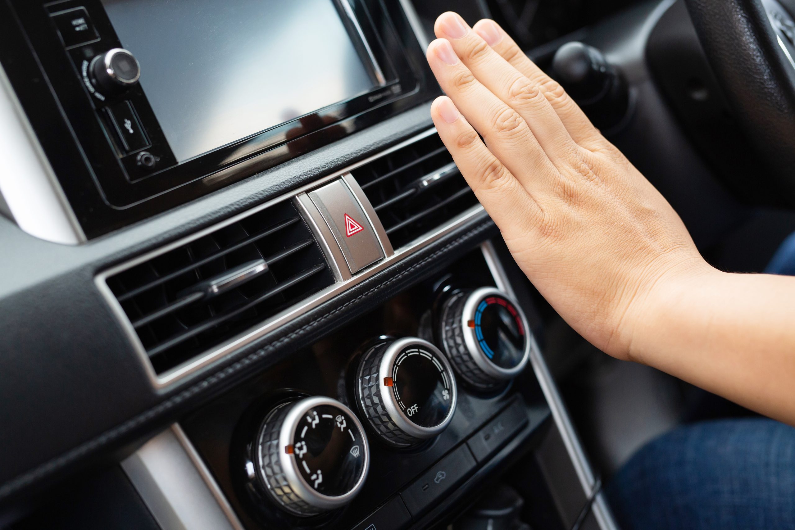 Car cooling control button.